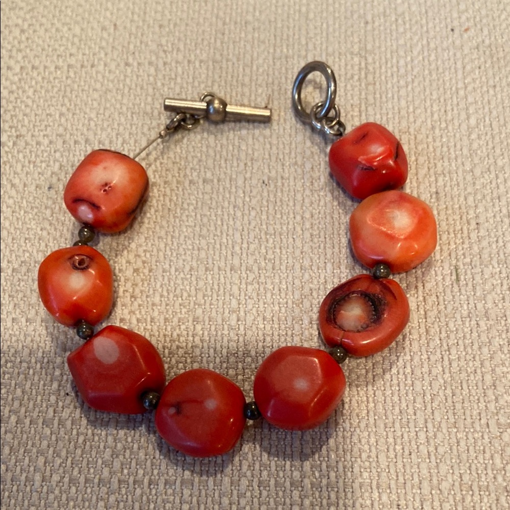 Elegant Coral Color Stone Bracelet